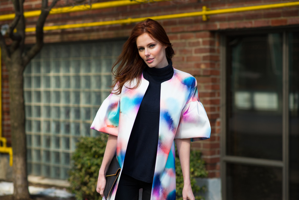 The A List French Connection Soft Spray Fluted Sleeve Coat 
