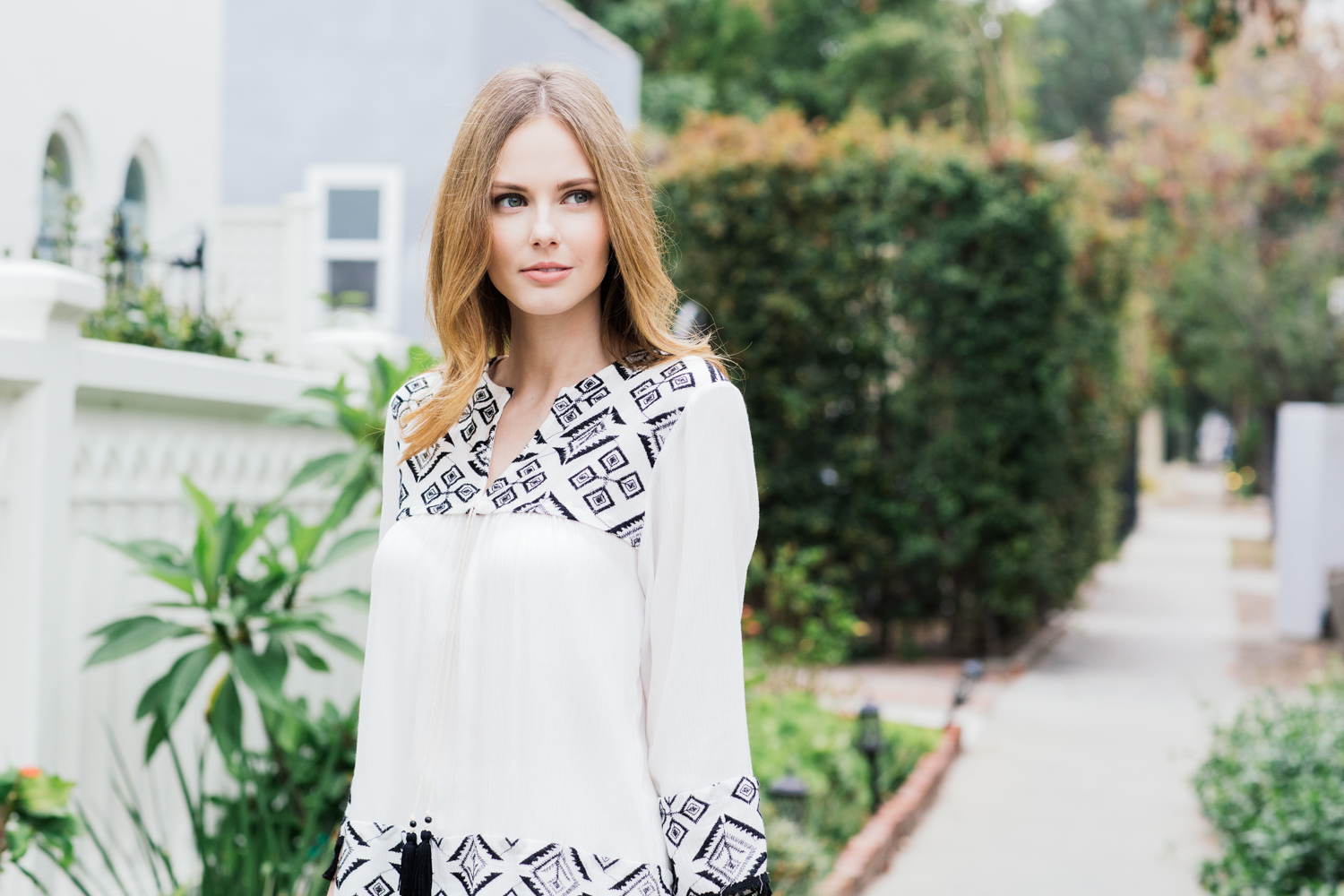 Miss USA 2011 Alyssa Campanella of The A List blog wearing Misa Los Angeles Marcella Top and Clemence Skirt
