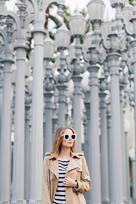 Miss USA 2011 Alyssa Campanella of The A List blog wearing REDValentino Dazzling Birds Trench Coat in Los Angeles 