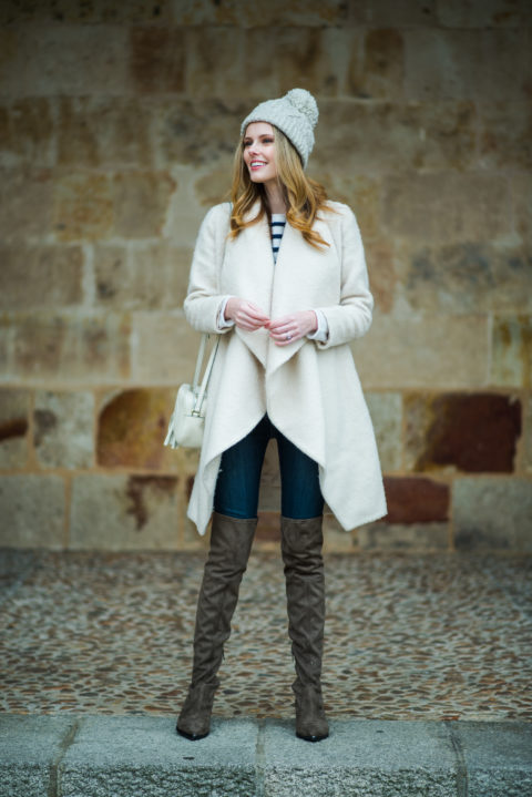 Miss USA 2011 Alyssa Campanella of The A List blog wearing Marc Fisher Yenna boots in Salamanca, Spain