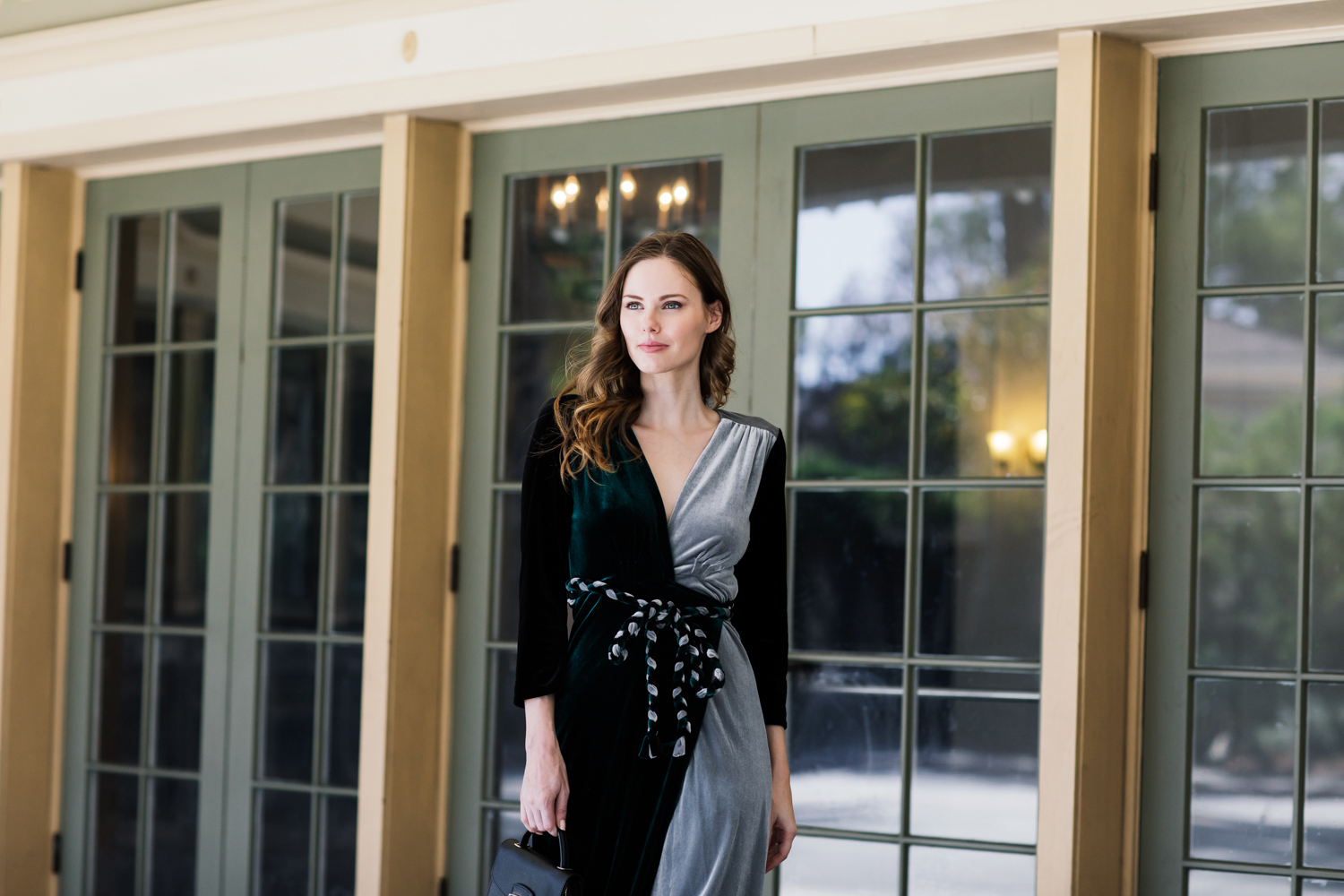 Alyssa Campanella of The A List blog wears Misa Los Angeles Paloma velvet dress for date night