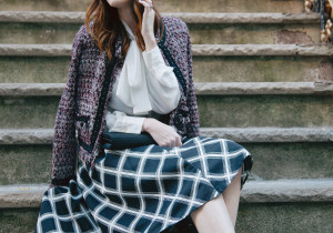 Alyssa Campanella The A List Blog Topshop Tweed Express Windowpane Skirt Iva Kozeli