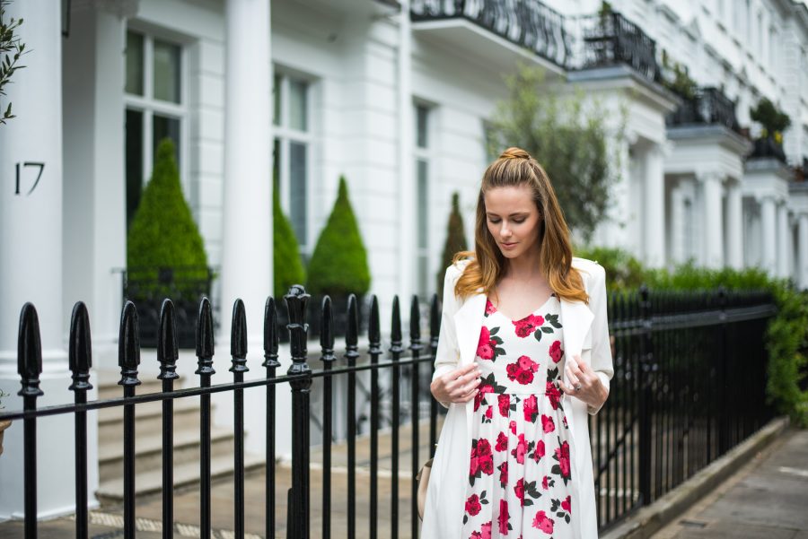 Miss Usa 2011 Alyssa Campanella of The A List blog stays is wearing the Paula Ted Baker Trench Coat and BB Dakota Claudia Dress in London