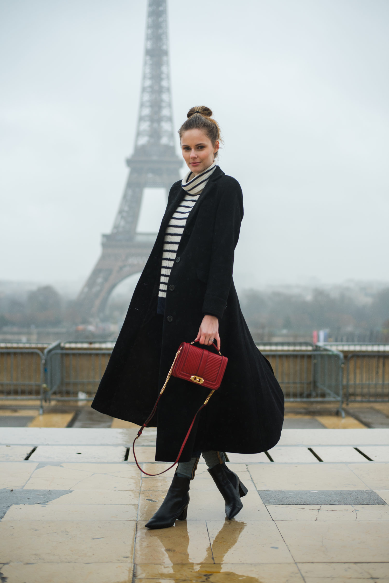 Miss USA 2011 Alyssa Campanella of The A List blog visits Paris, France wearing Rebecca Minkoff Quilted Chevron Bag