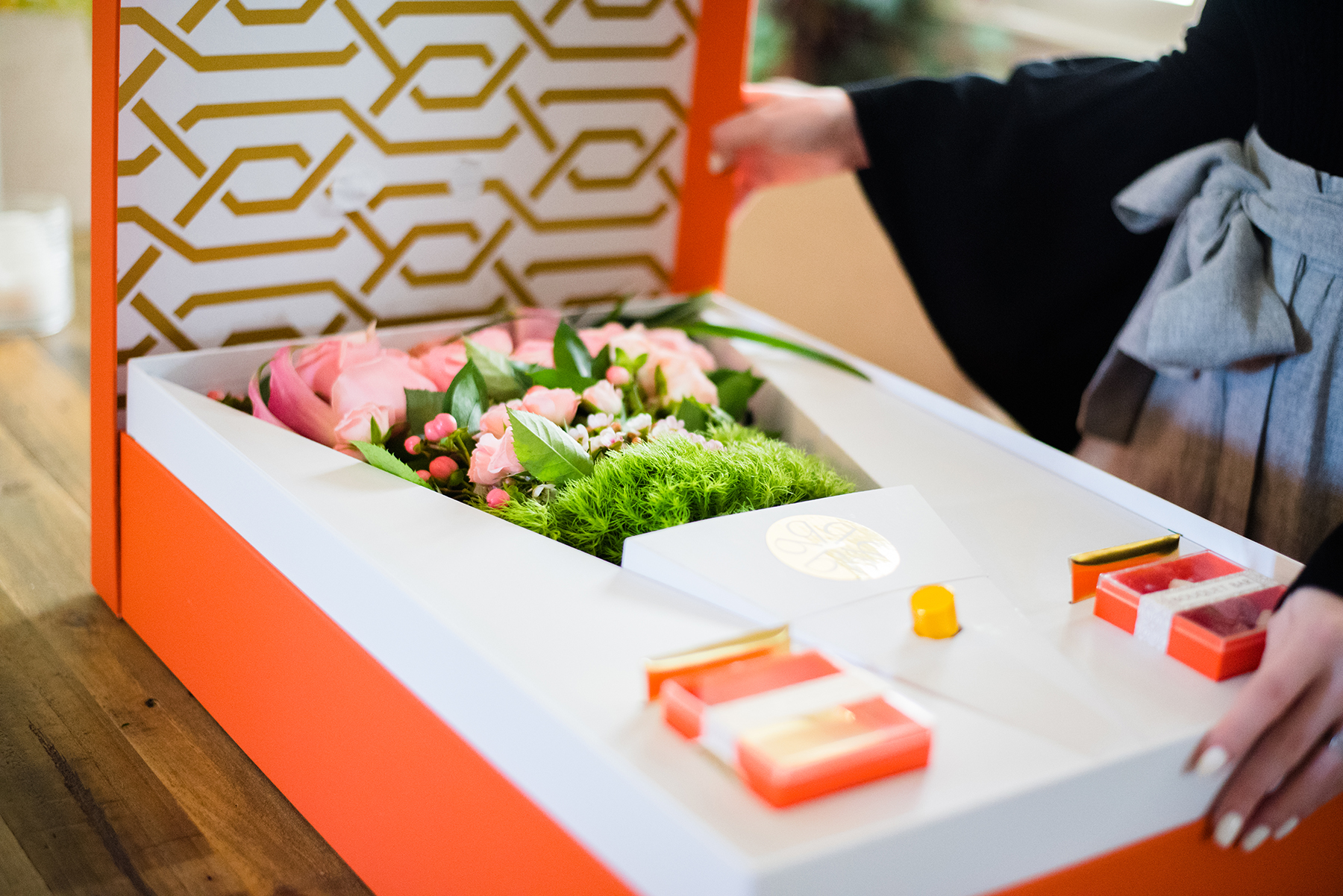 Miss USA 2011 Alyssa Campanella of The A List blog with Bouquet Bar's luxury Valentine's Day gift box