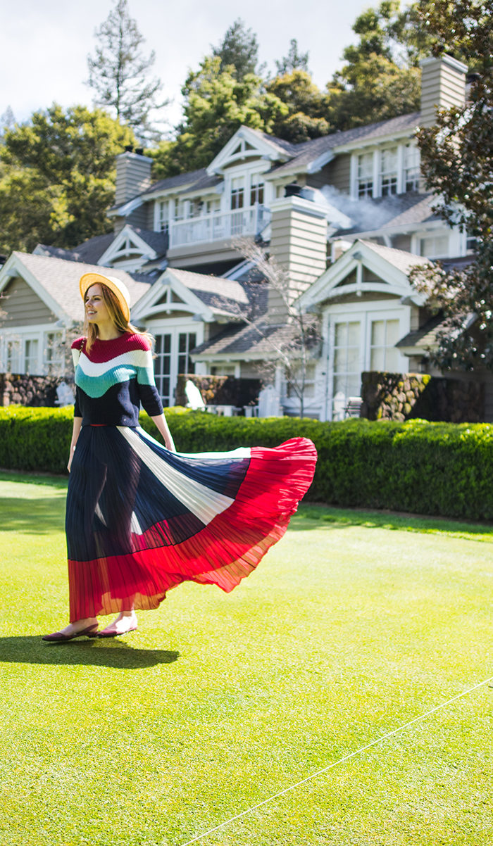 Miss USA 2011 Alyssa Campanella of The A List blog wears Red Valentino while visited Meadowood Napa Valley for her birthday