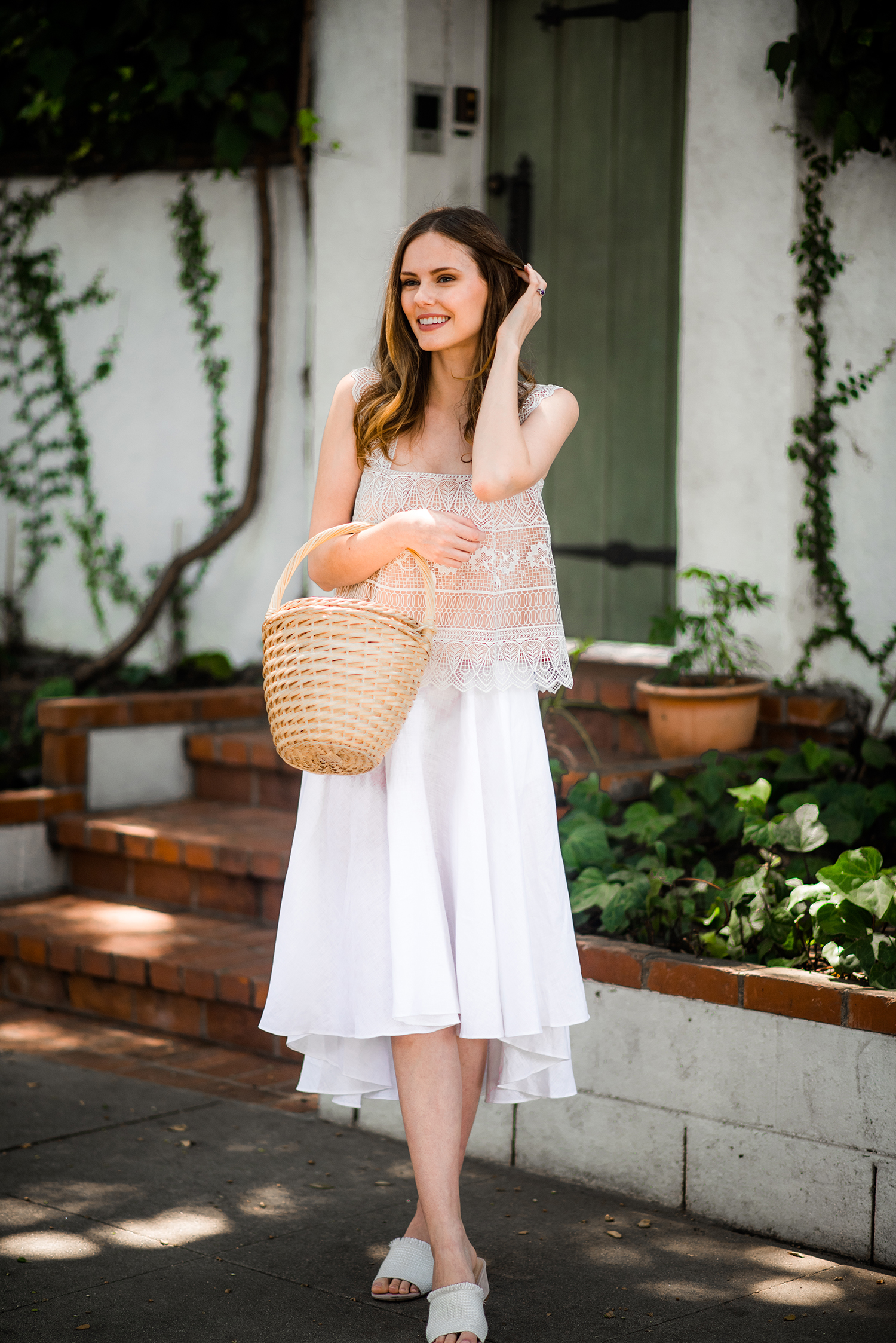 Alyssa Campanella The A List blog Summer Skirt Guide in Miguelina Gale skirt