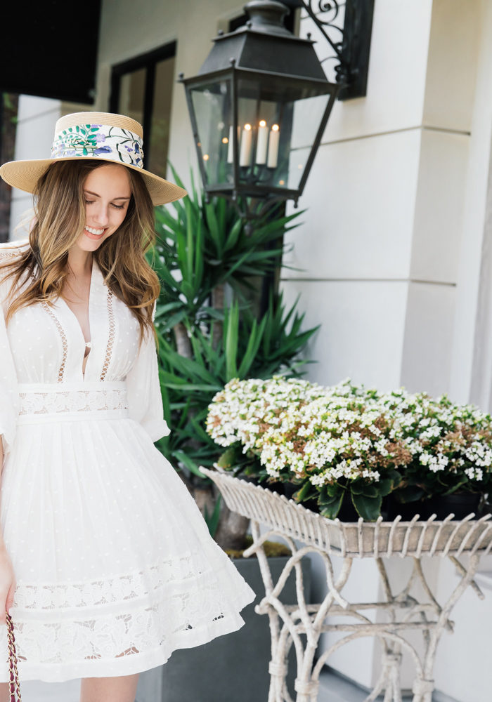 Alyssa Campanella The A List Gucci Papier Floral Hat and Zimmermann Dress