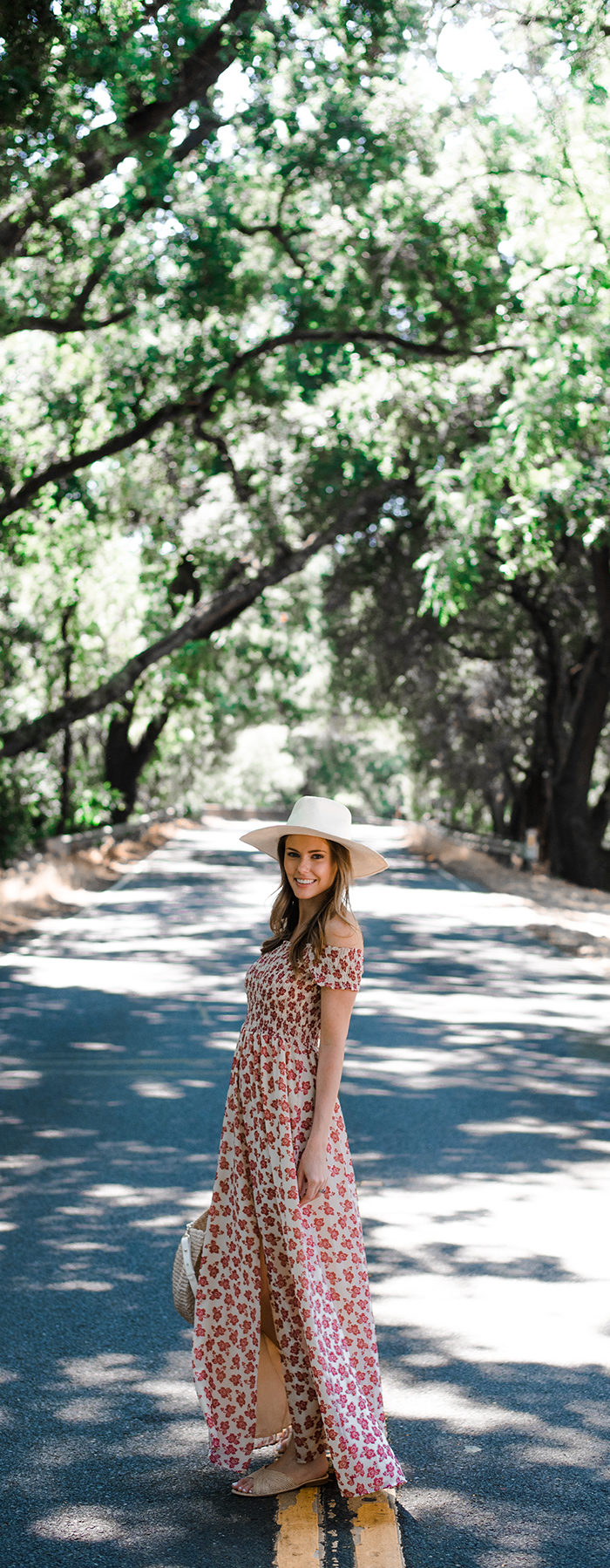 Alyssa Campanella of The A List blog visits Frog's Leap Winery outside Yountville wearing Tularosa Henderson maxi dress
