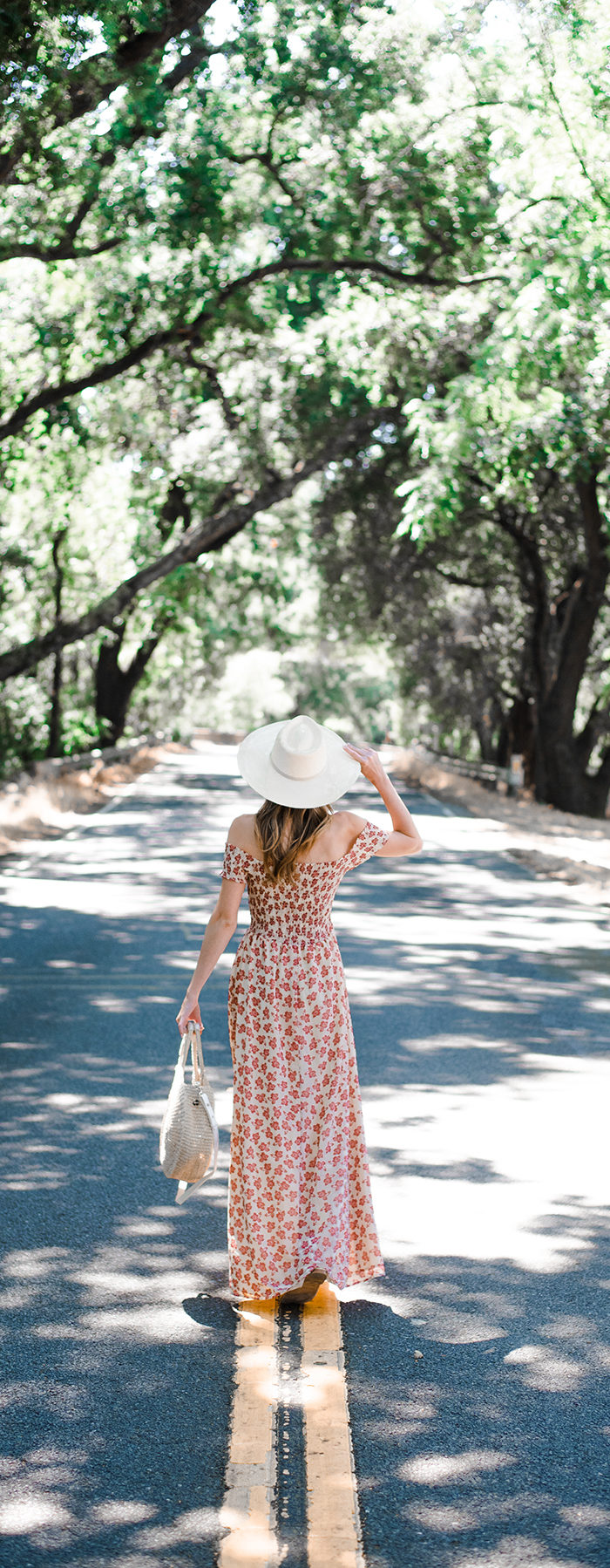 Alyssa Campanella of The A List blog visits Frog's Leap Winery outside Yountville wearing Tularosa Henderson maxi dress