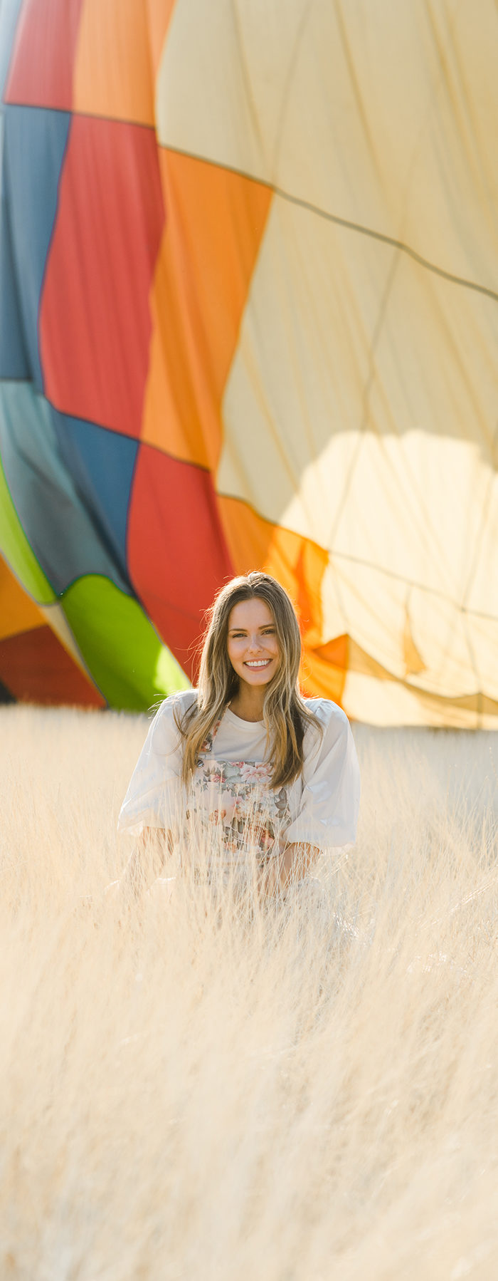 Alyssa Campanella of The A List blog visits Calistoga Balloons with Visit Napa Valley wearing Zimmerman jumpsuit and Gentle Monster Ranny sunglasses