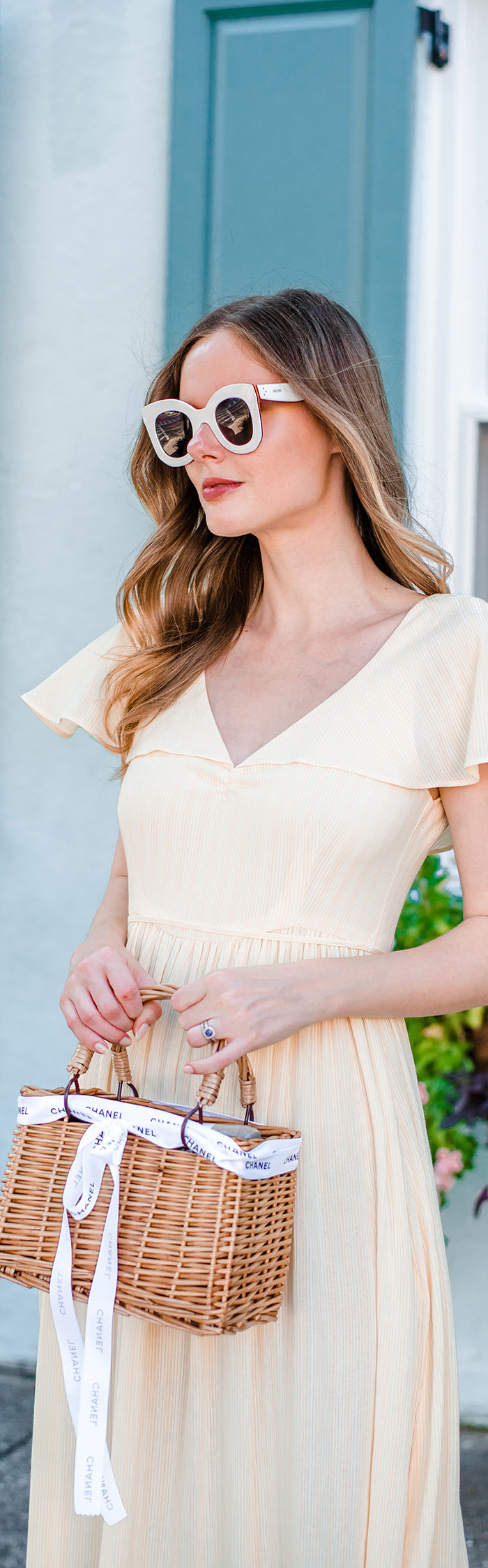 Alyssa Campanella of The A List blog's 48 Hours in Charleston itinerary wearing Christy Dawn Monarch dress in yellow