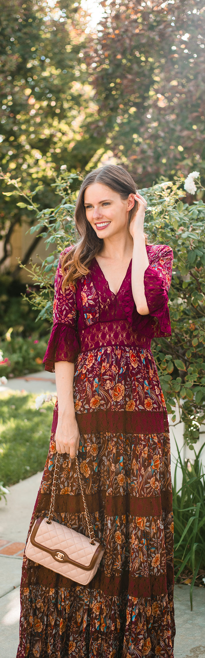 Alyssa Campanella of The A List blog is dressed for a fall wedding in Free People