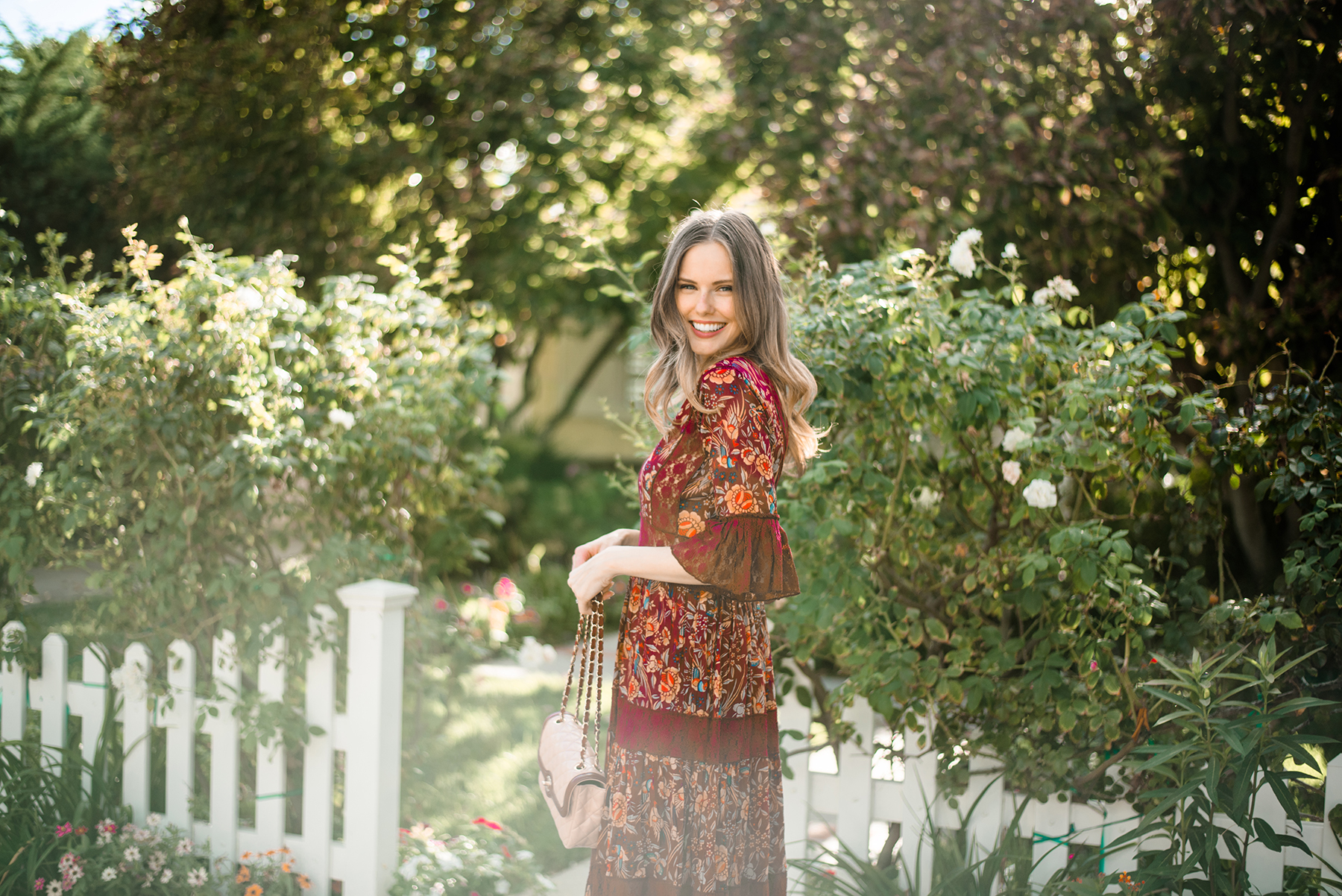 Alyssa Campanella of The A List blog is dressed for a fall wedding in Free People
