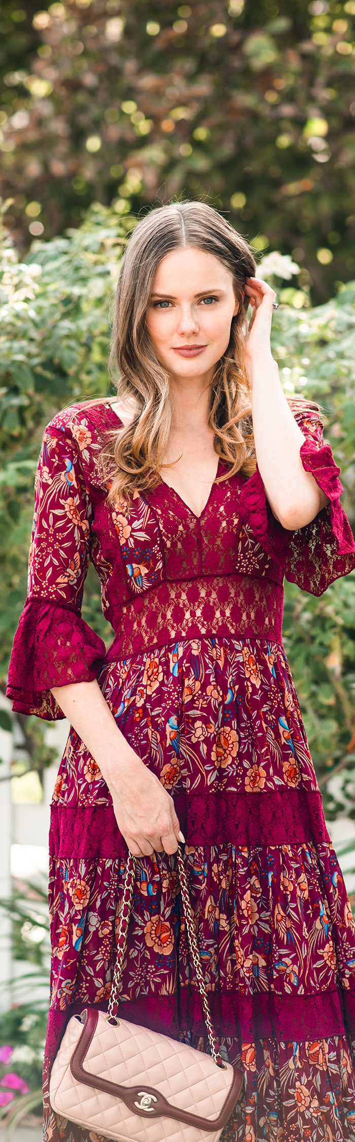 Alyssa Campanella of The A List blog is dressed for a fall wedding in Free People