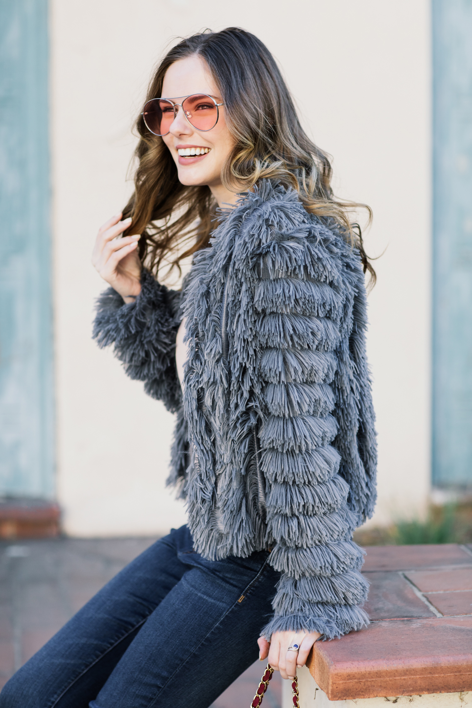 Alyssa Campanella of The A List blog shares her favorite faux fur pieces for winter in Greylin Cordella coat