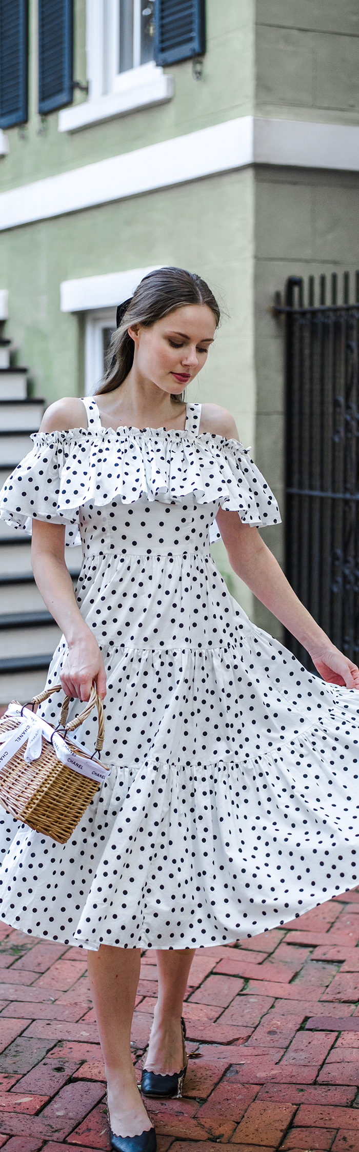 Alyssa Campanella of The A List blog visits Savannah, Georgia wearing Stylekeepers Girl Next Door polka dot dress