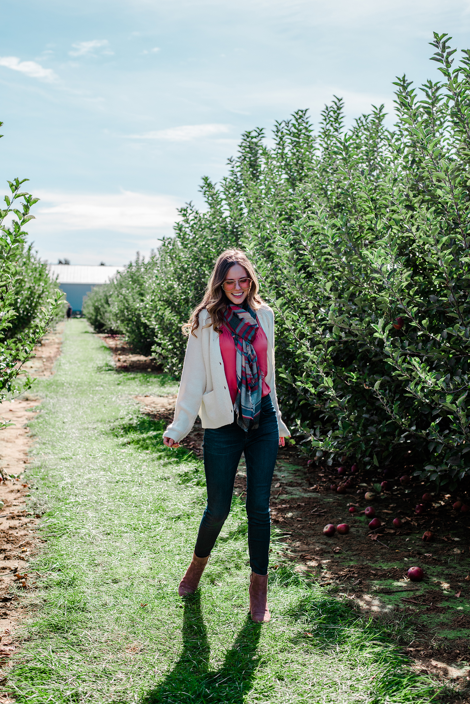 Alyssa Campanella of The A List blog goes apple picking in New Jersey with her sister Jessica wearing M Gemi Corsa boot