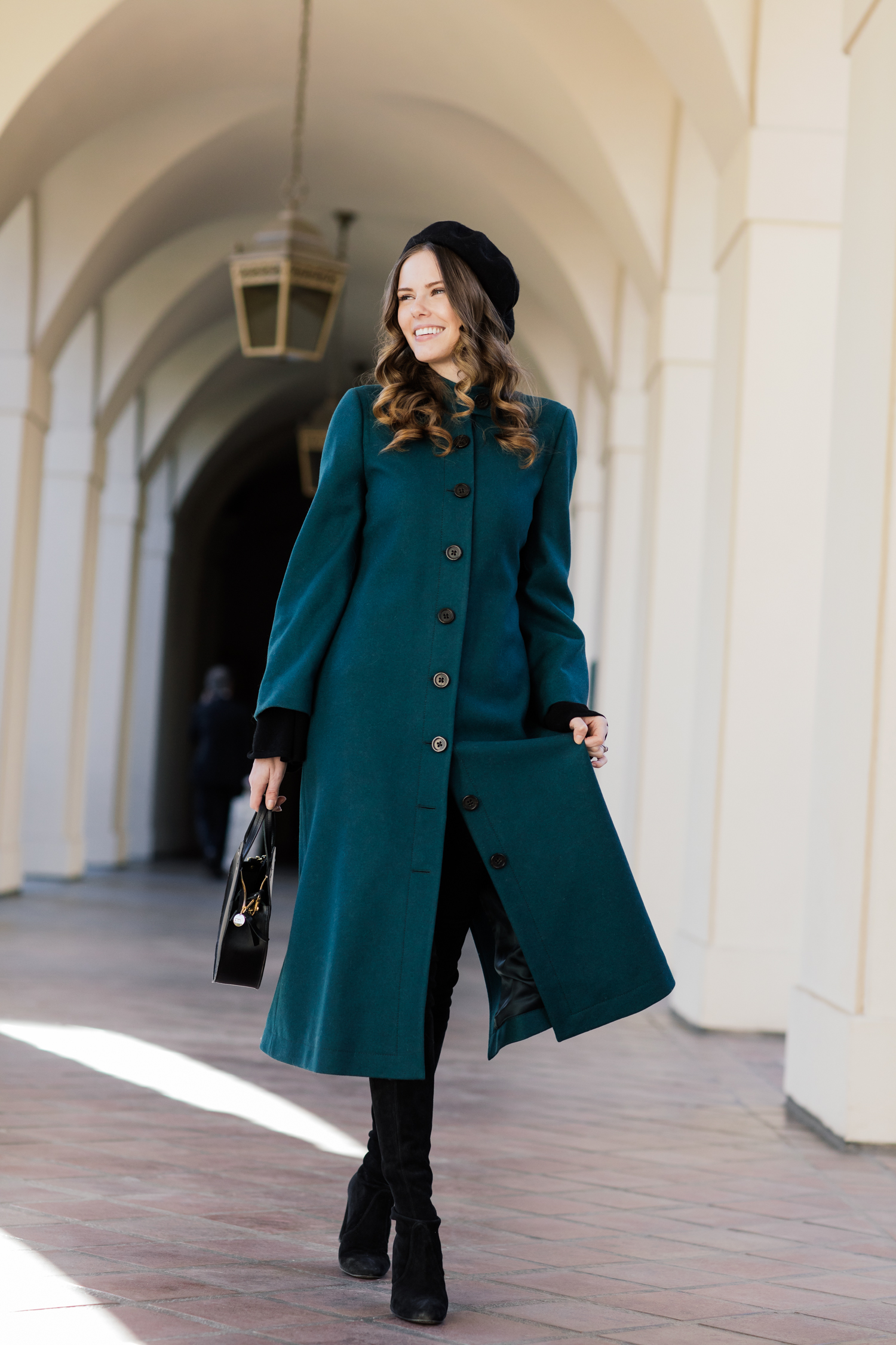 Alyssa Campanella of The A List blog channels her inner duchess wearing Frilly Audrey Coat