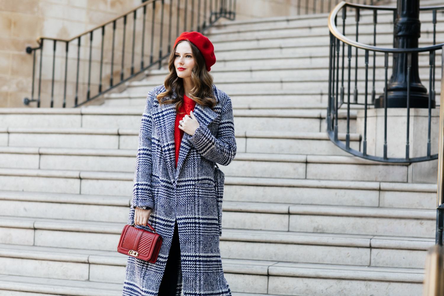 sabra coat in black check