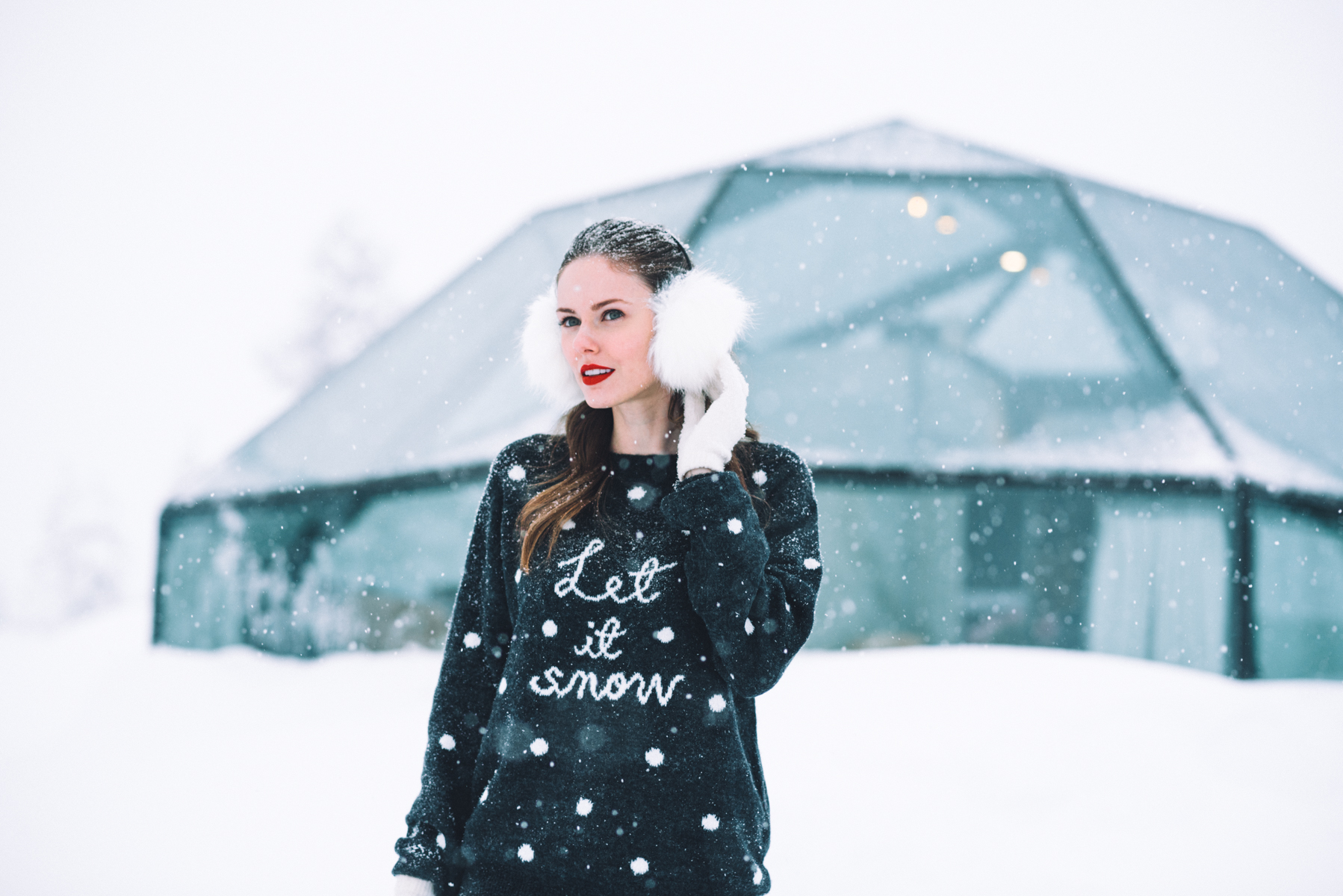 Alyssa Campanella of The A List blog visits the romantic glass igloo at Levin Iglut in Levi, Finland