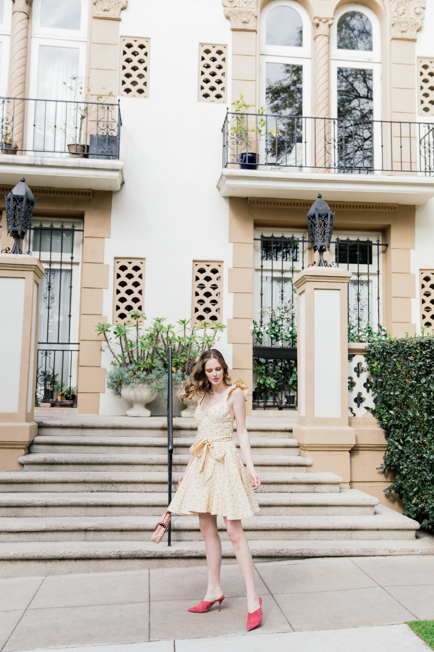 Alyssa Campanella of The A List blog shares her favorite floral dresses wearing Petersyn Cate dress