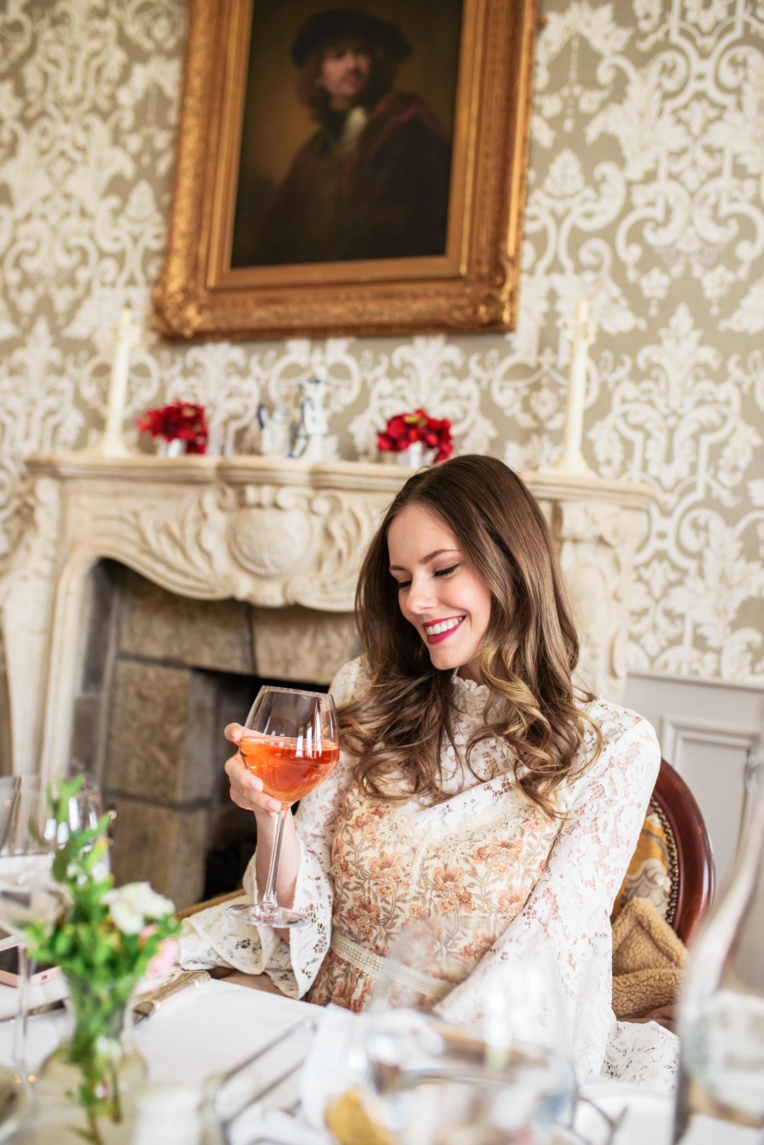 Alyssa Campanella of The A List blog wears the Aubrey dress from Paige denim at the romantic Irish castle Cabra Castle in Ireland
