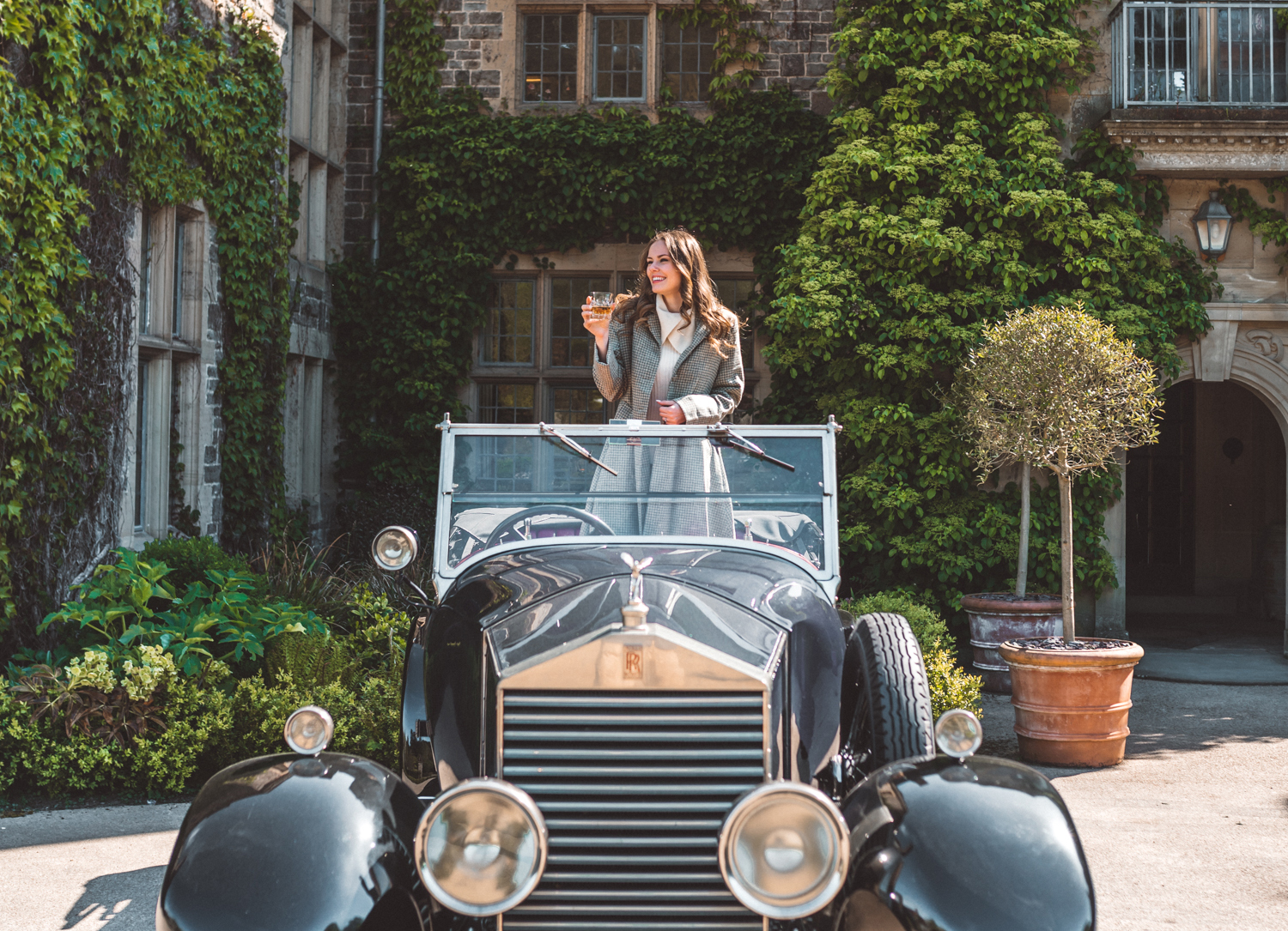Torrance Coombs and Alyssa Campanella of The A List spends a weekend in Wales on a royal tour with Visit Britain before the royal wedding at Llangoed Hall