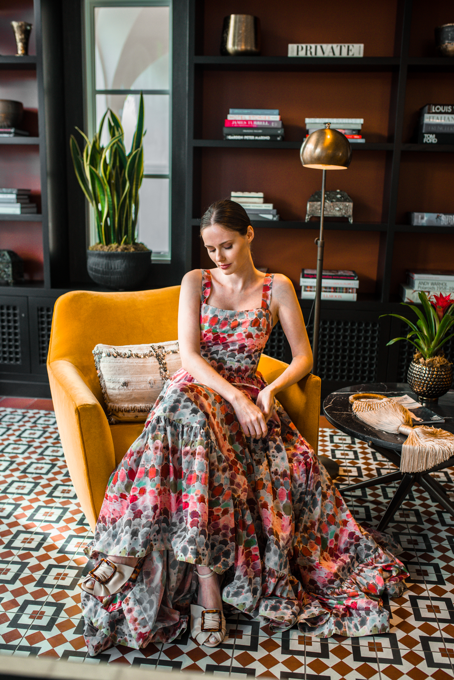 Alyssa Campanella of The A List blog visits Hotel Californian in Santa Barbara with Torrance Coombs wearing Alexis Galia dress for an anniversary trip.