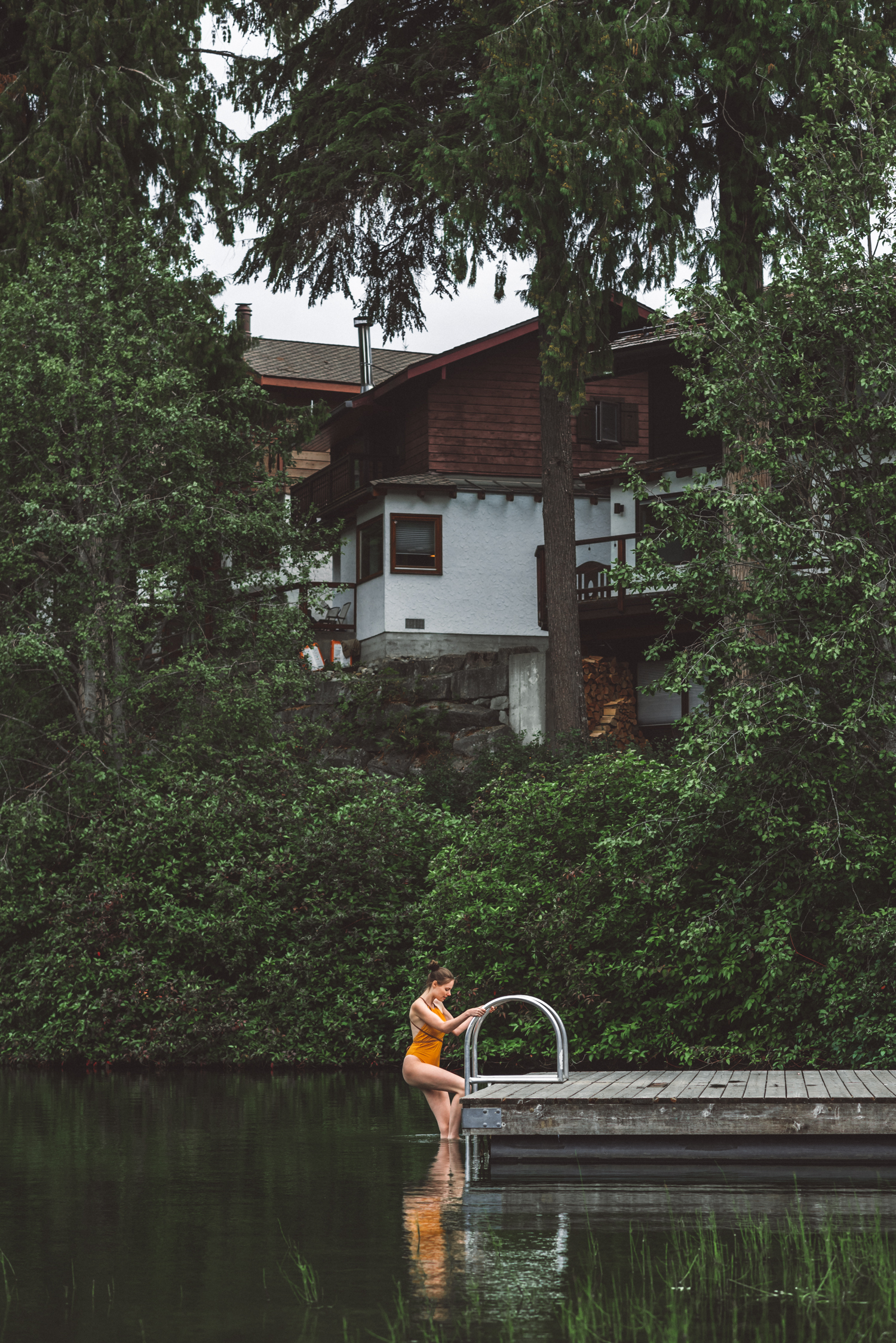 Alyssa Campanella of The A List shares her Whistler City Guide wearing Agua de Coco swimwear at Nita Lake Lodge