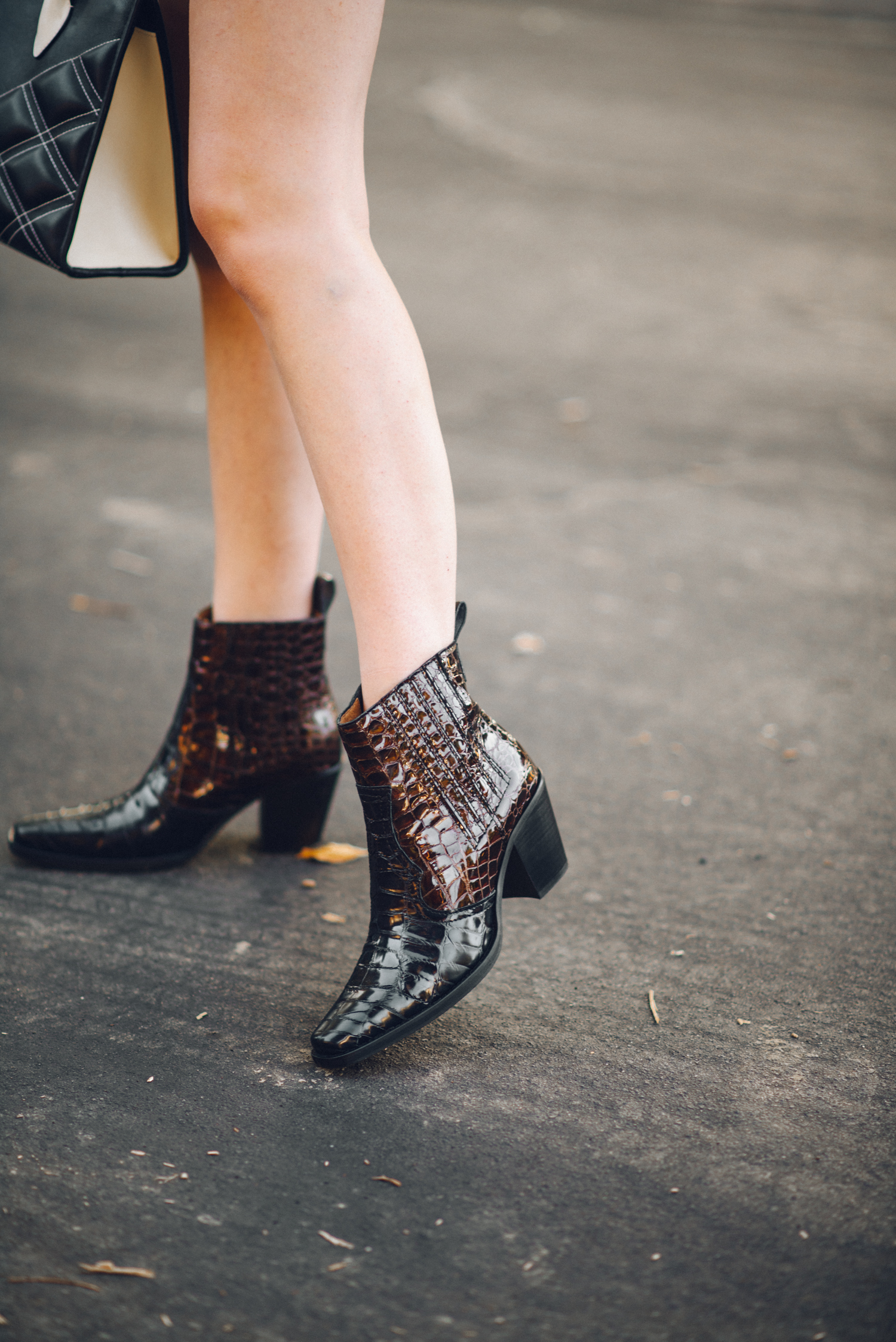 Alyssa Campanella of The A List blog and the western boot trend of 2018 wearing Ganni Callie boots.