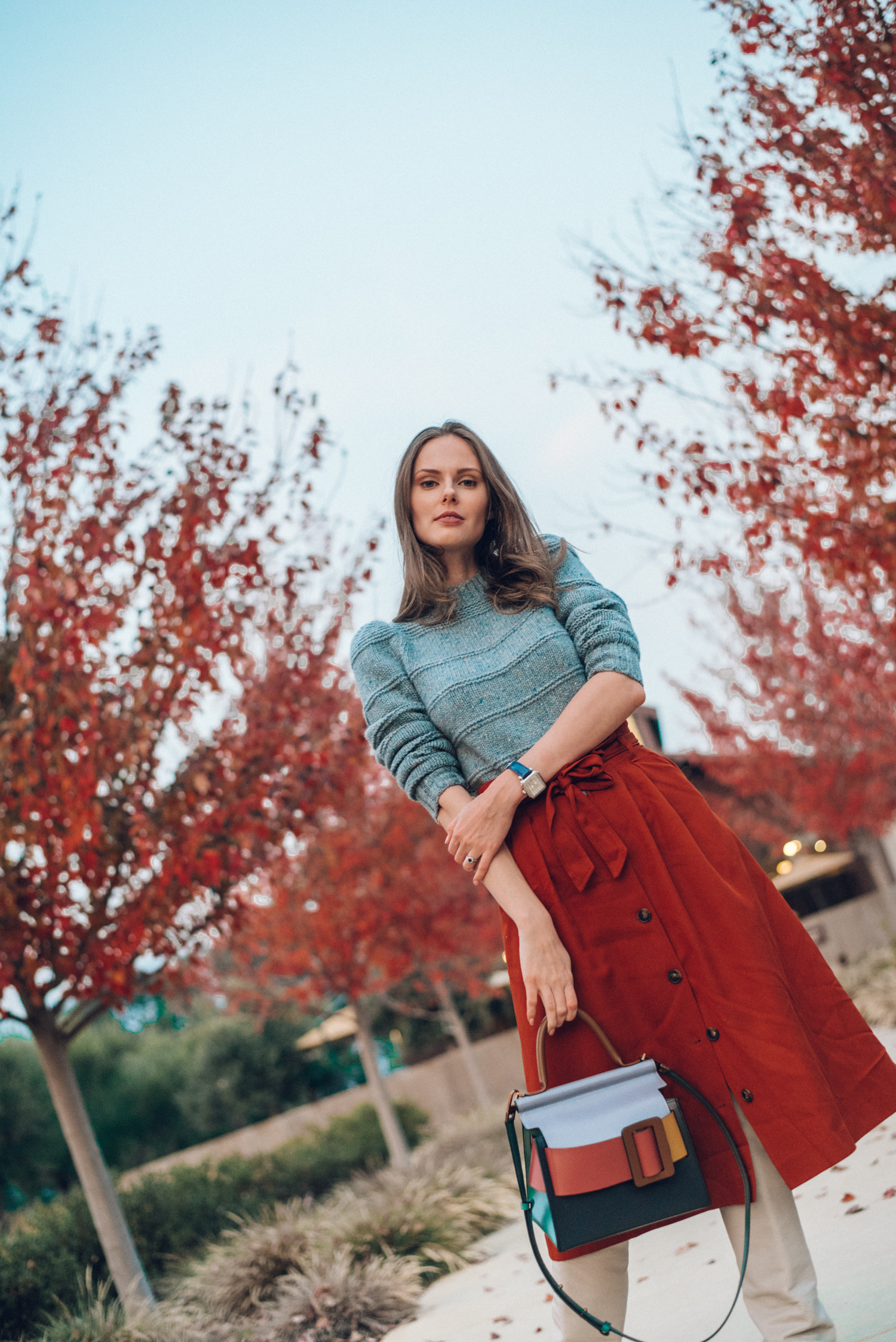 Alyssa Campanella of The A List blog visits B Cellars for Cabernet season 2018 wearing Sezane Zia skirt, What For ivory boots, and Boyy Boutique karl bag