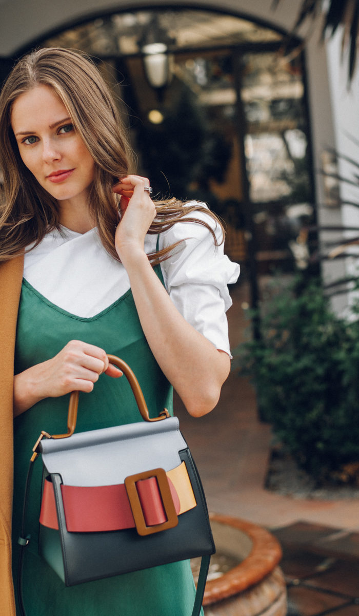 Alyssa Campanella of The A List blog shares why I limit what I post on social media wearing Boyy boutique Karl bag, Sezane James coat, and Sezane Pauline boots