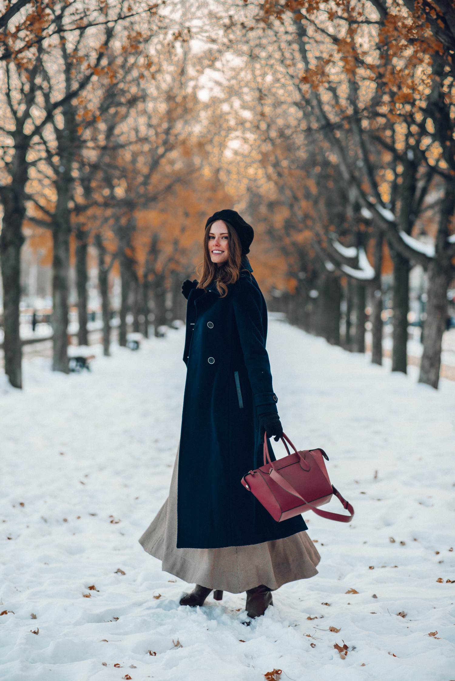 Alyssa Campanella of The A List blog wears Mackage Elodie coat and Christy Dawn Ida skirt for a weekend in Vieux-Montréal