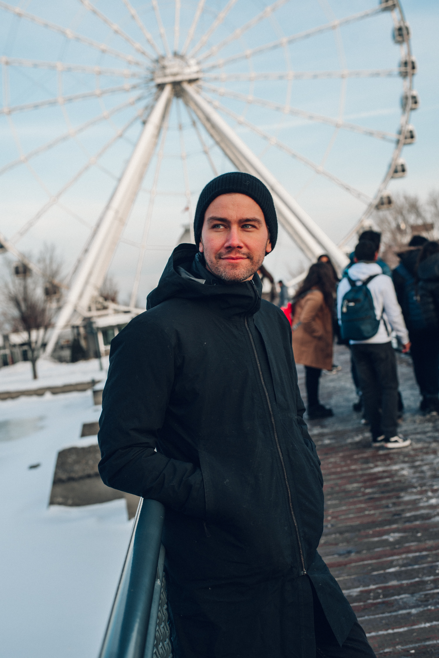 Torrance Coombs of Reign wears Arc'Teryx for a weekend in Vieux-Montréal