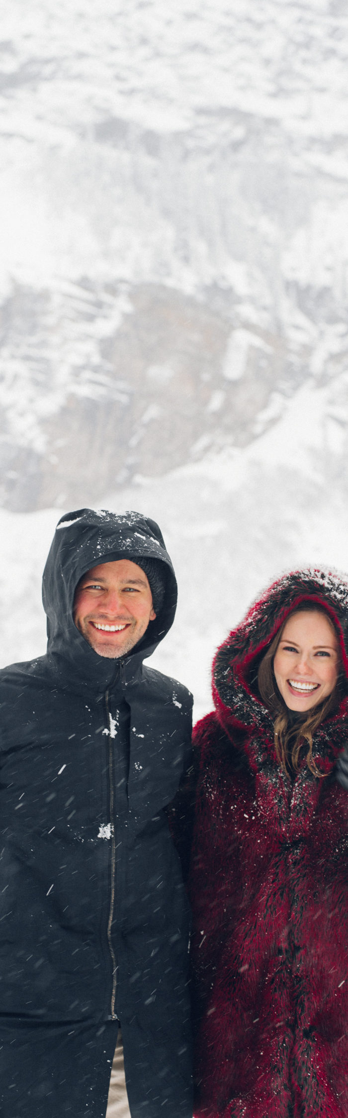 Torrance Coombs and Alyssa Campanella of The A List blog experiences romance in the snow with her husband in Lake Louise, Alberta, Canada