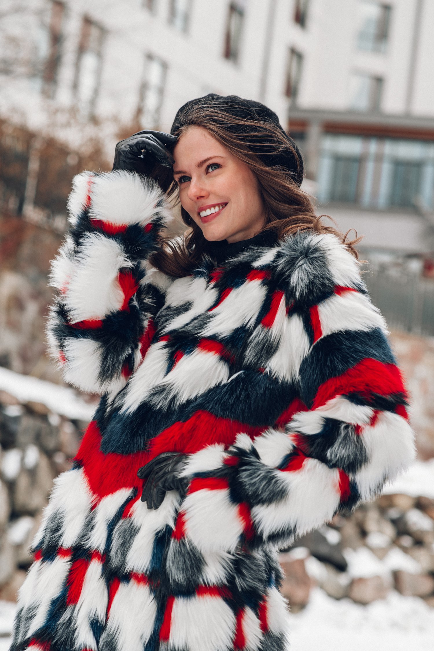 Urbancode Faux Fur Coat With Collar 