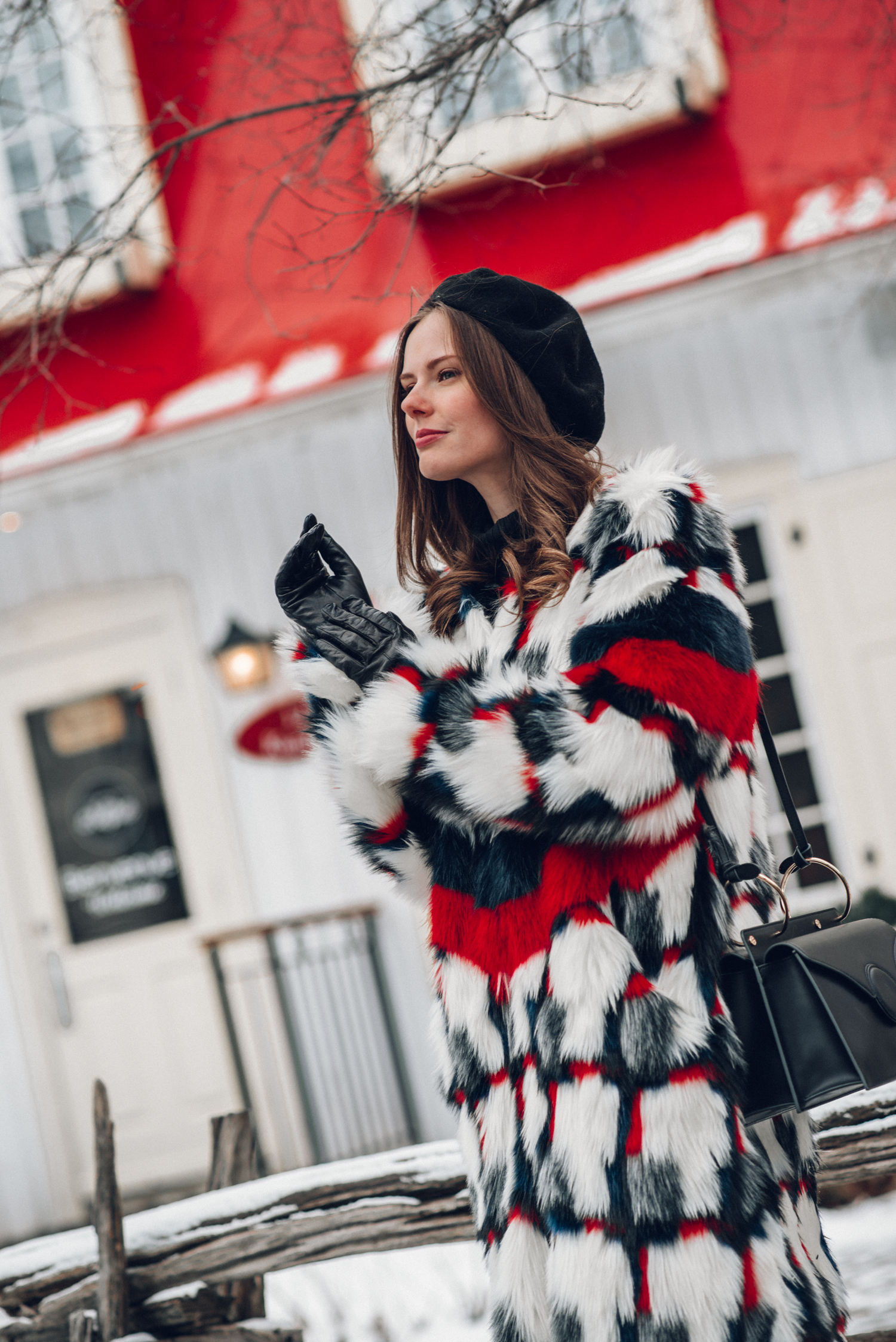 Alyssa Campanella of The A List blog shares glamorous faux fur coats wearing Urbancode London faux fur coat