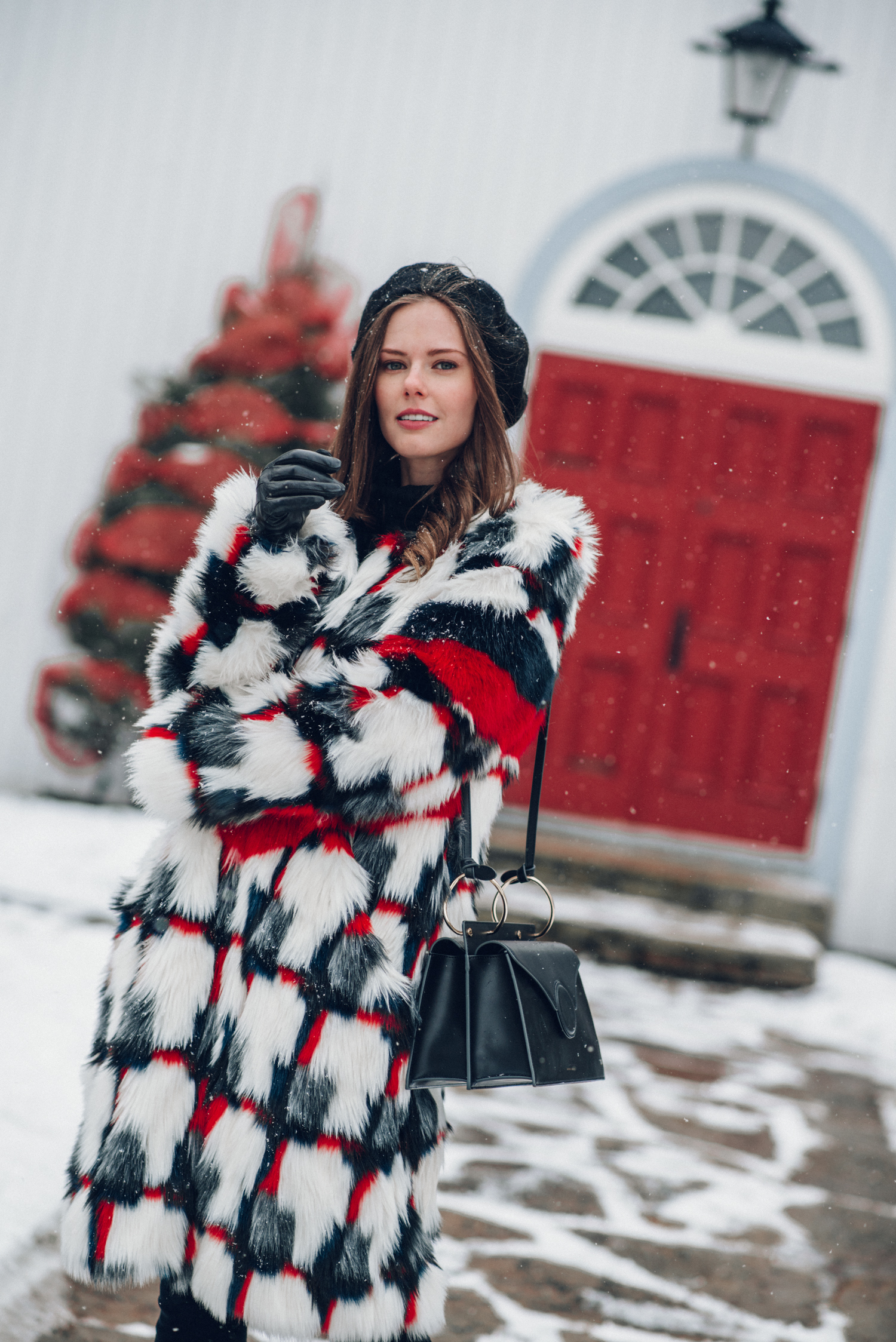Alyssa Campanella of The A List blog shares glamorous faux fur coats wearing Urbancode London faux fur coat