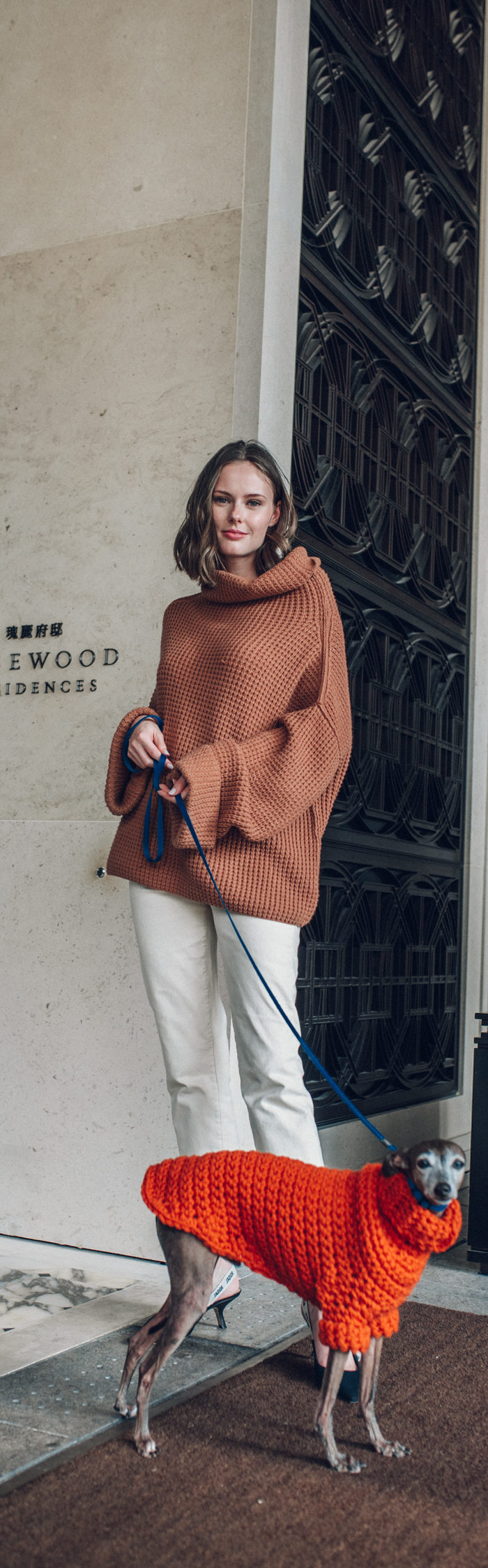 Miss USA 2011 Alyssa Campanella of The A List blog visits Rosewood Hong Kong residences in Tsim Sha Tsui wearing Free People oversized sweater, Paige Hoxton jeans, and Dior slingback heels
