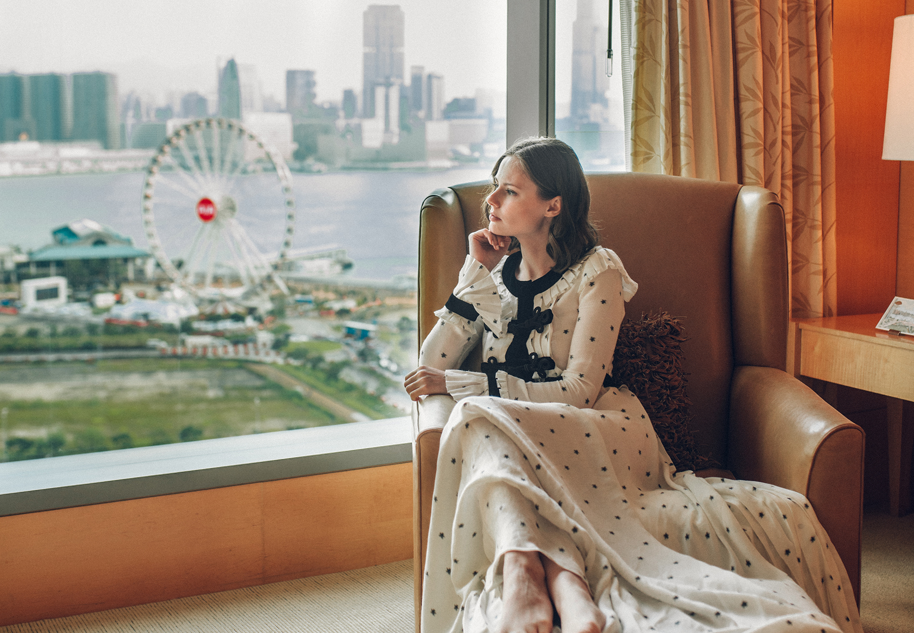 Miss USA 2011 Alyssa Campanella of The A List blog visits Mandarin Oriental Hong Kong wearing Philosophy di Lorenzo gown in the Meiji Suite