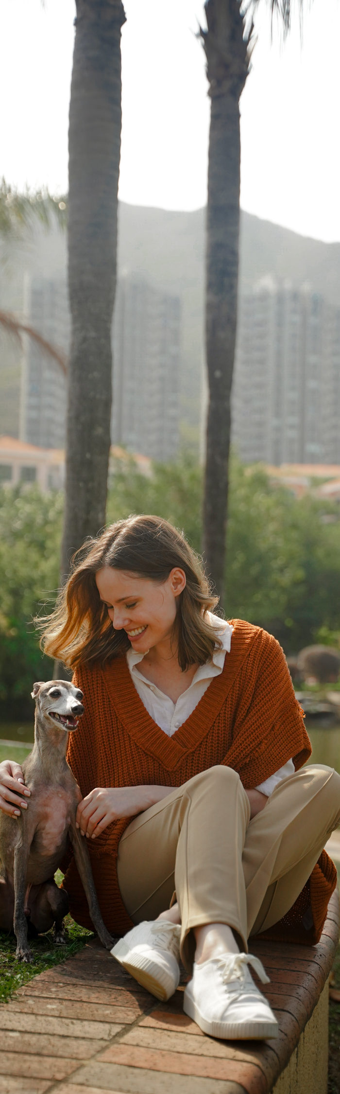 Alyssa Campanella of The A List blog and Argos the dog in Hong Kong