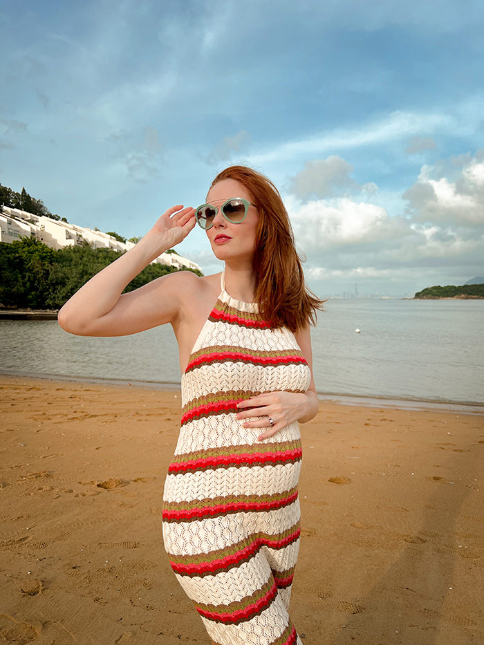 Alyssa Campanella of The A List blog wears Amazon The Drop striped dress